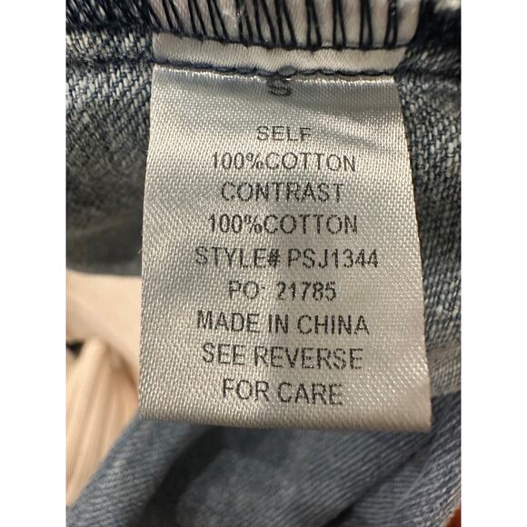 Polagram – Cropped Denim Cardigan with Ivory Trim – Size Small - Picture 3 of 4